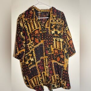 Vintage Patchwork Button-Up Shirt